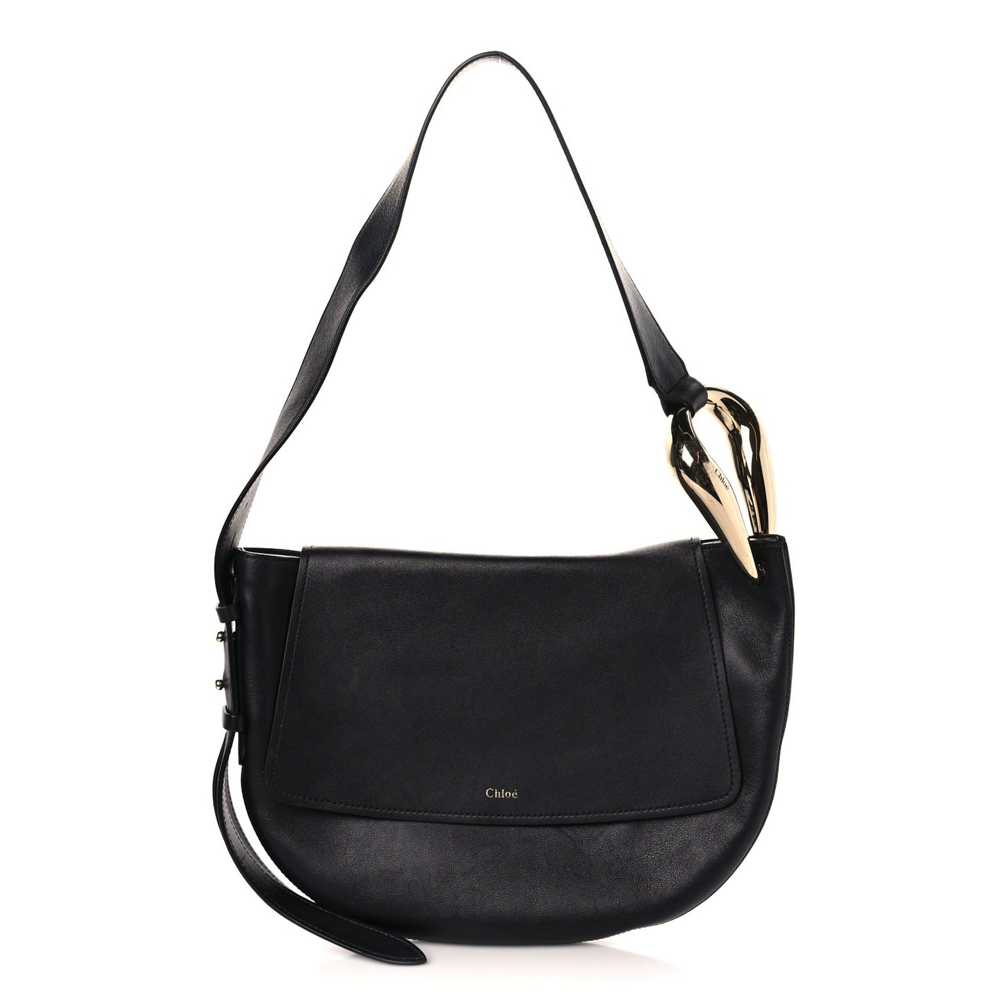 Calfskin Kiss Hobo Black