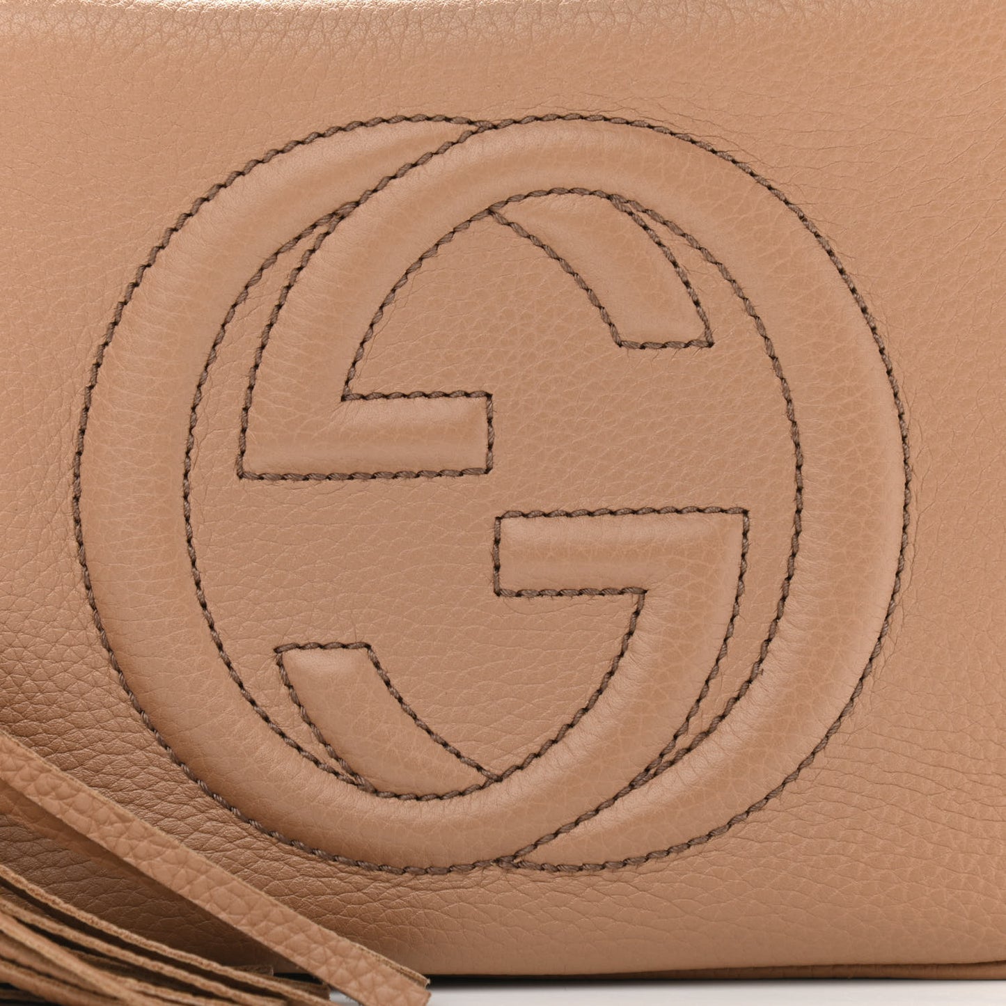 Pebbled Calfskin Small Soho Disco Bag Camelia