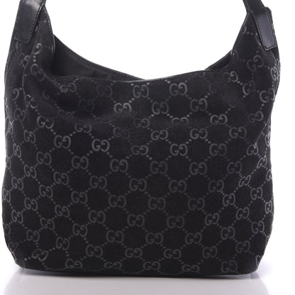Gucci Suede Monogram Hobo Black 10 of 13