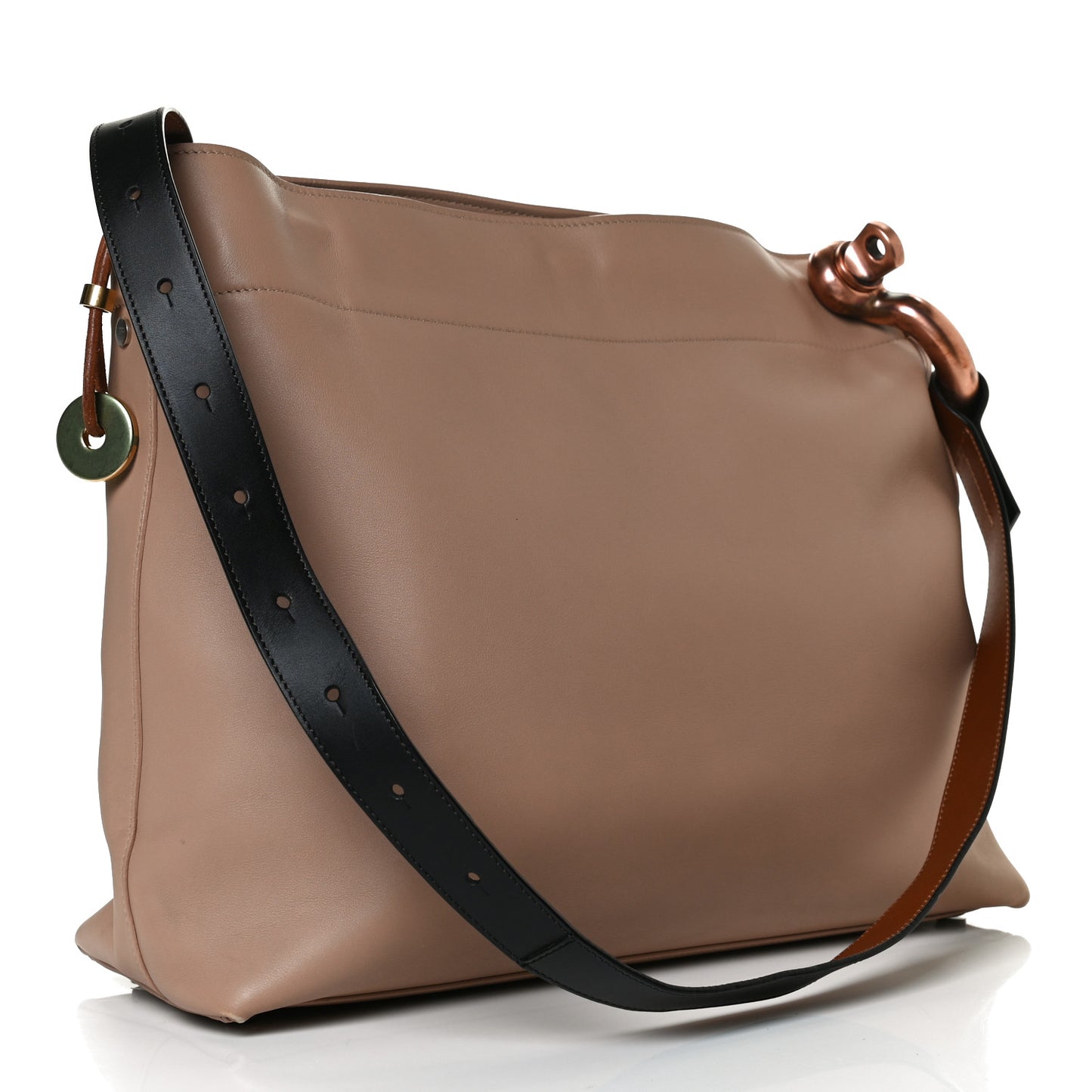Calfskin Fisherman Hook Drawstring Hobo Bag Blush Nude