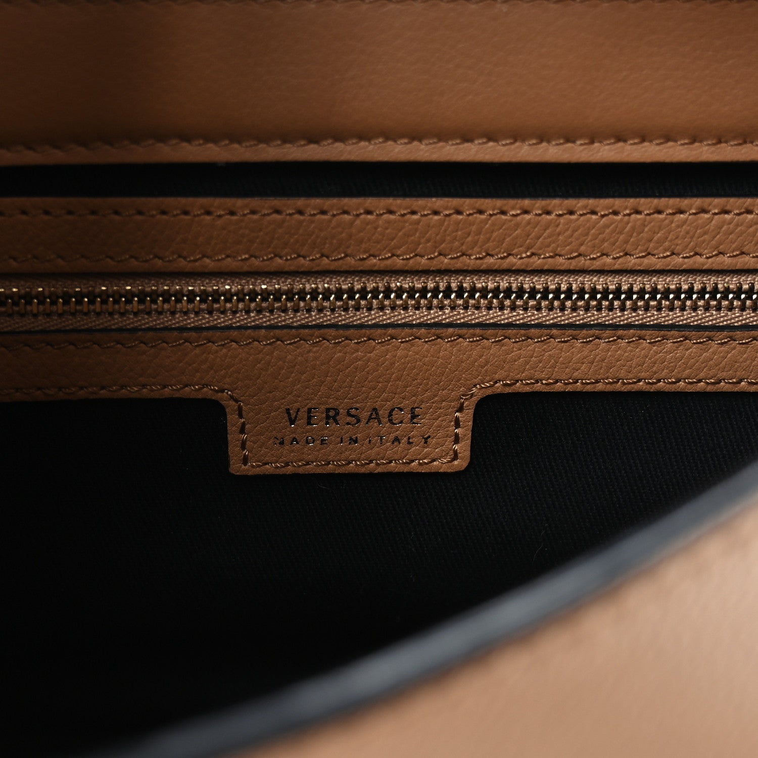 Versace Calfskin La Medusa Medium Hobo Crossbody Brown 6 of 9