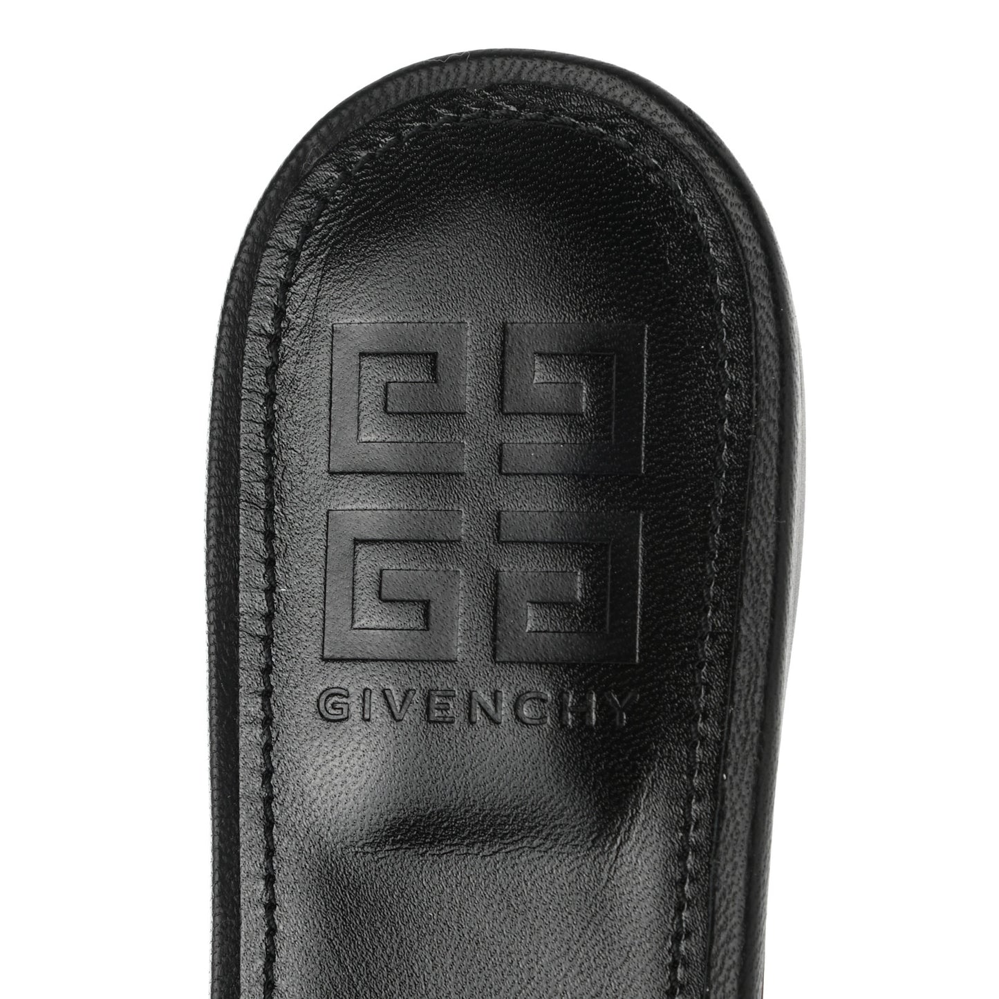 Lambskin Bedford Logo Mule Slides 39.5 Black