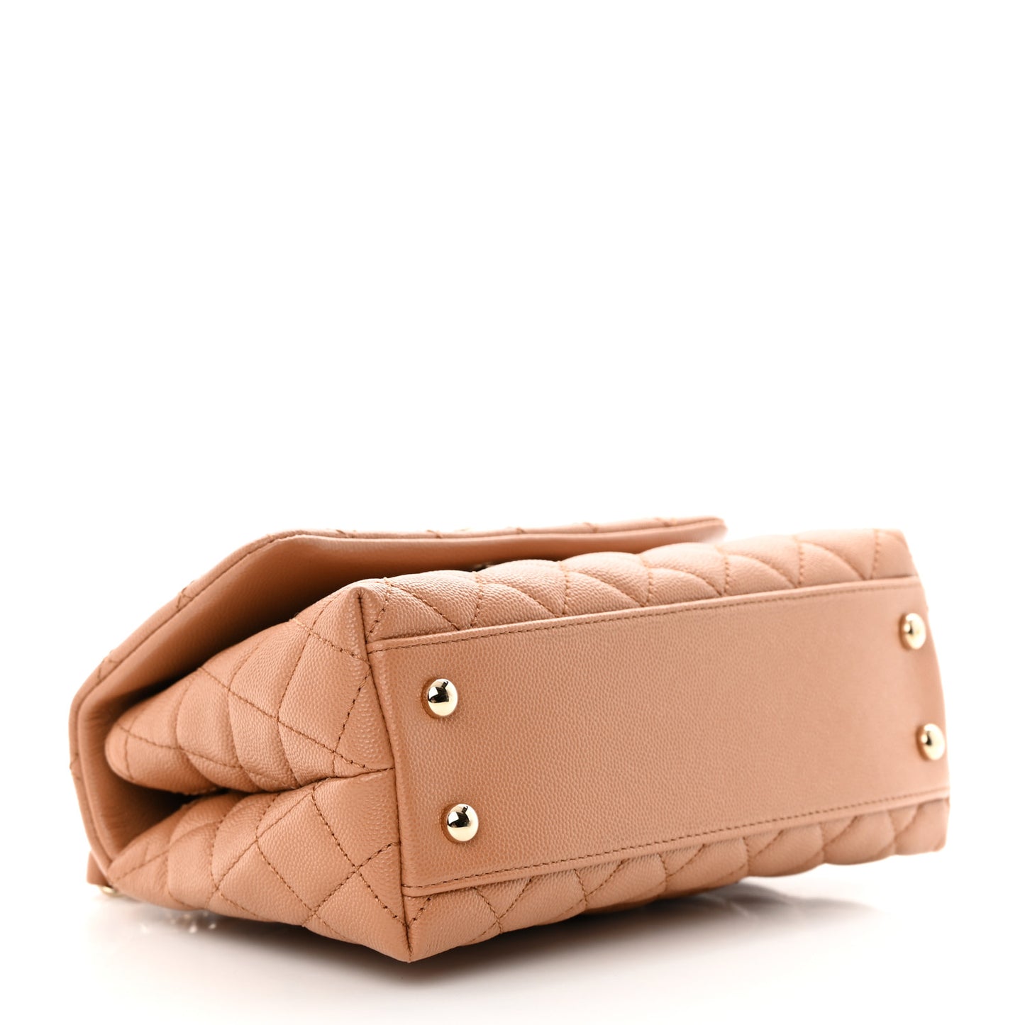Caviar Quilted Mini Coco Handle Flap Brown