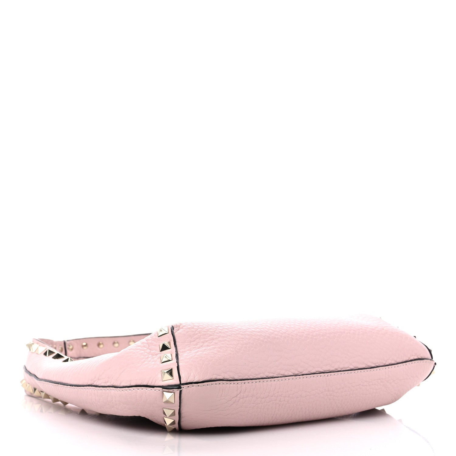 Valentino Garavani Pebbled Calfskin Small Rockstud Flip Lock Hobo Light Pink 4 of 9