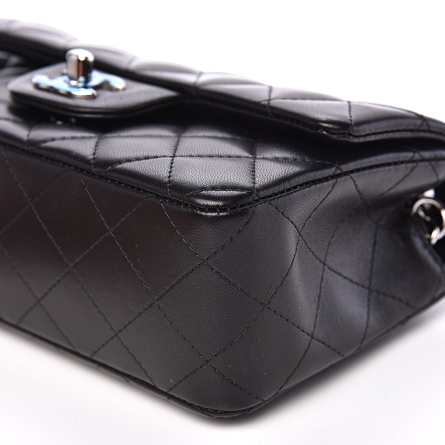 Chanel Lambskin Quilted Mini Rectangular Flap Black 9 of 11
