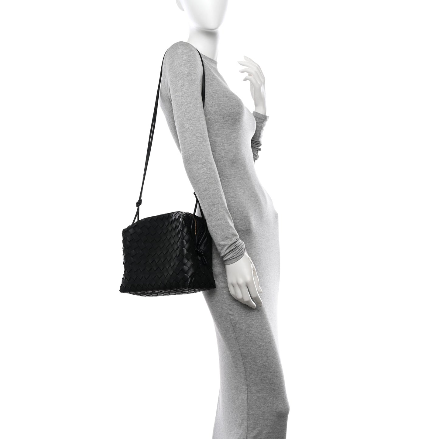 Nappa Intrecciato Medium Loop Camera Bag Black