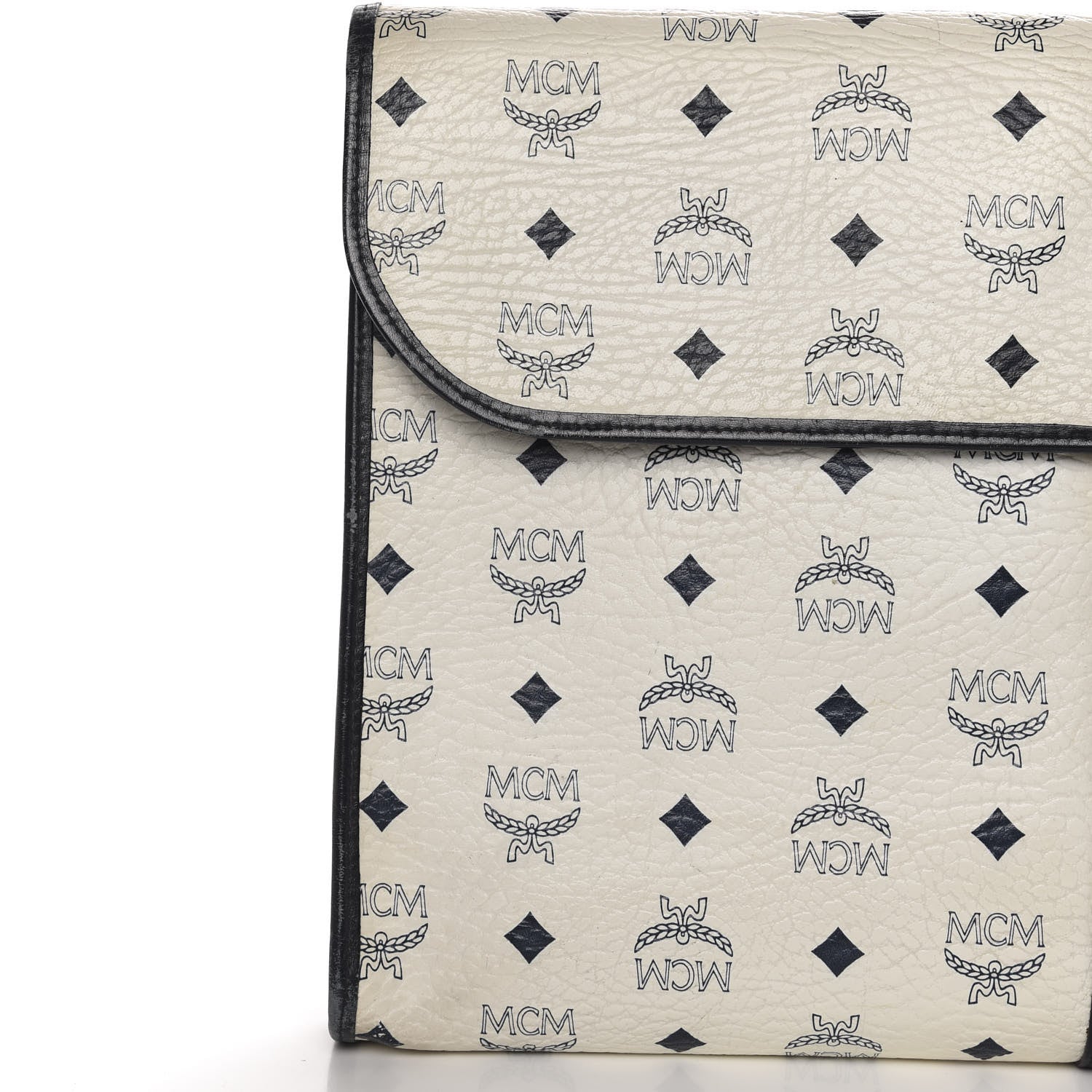 MCM Visetos Pouch White Black 10 of 13