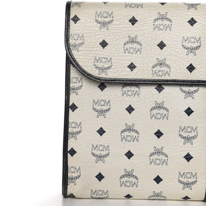 MCM Visetos Pouch White Black 10 of 13