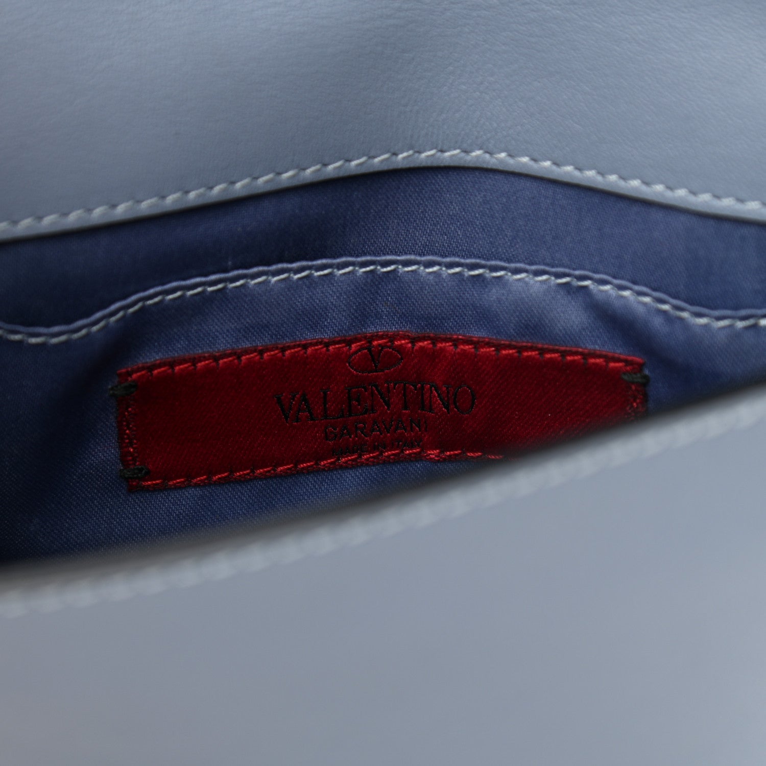 Valentino Garavani Vitello Small Rockstud Chain Flap Crossbody Bag Blue 5 of 14