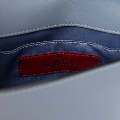 Valentino Garavani Vitello Small Rockstud Chain Flap Crossbody Bag Blue 5 of 14