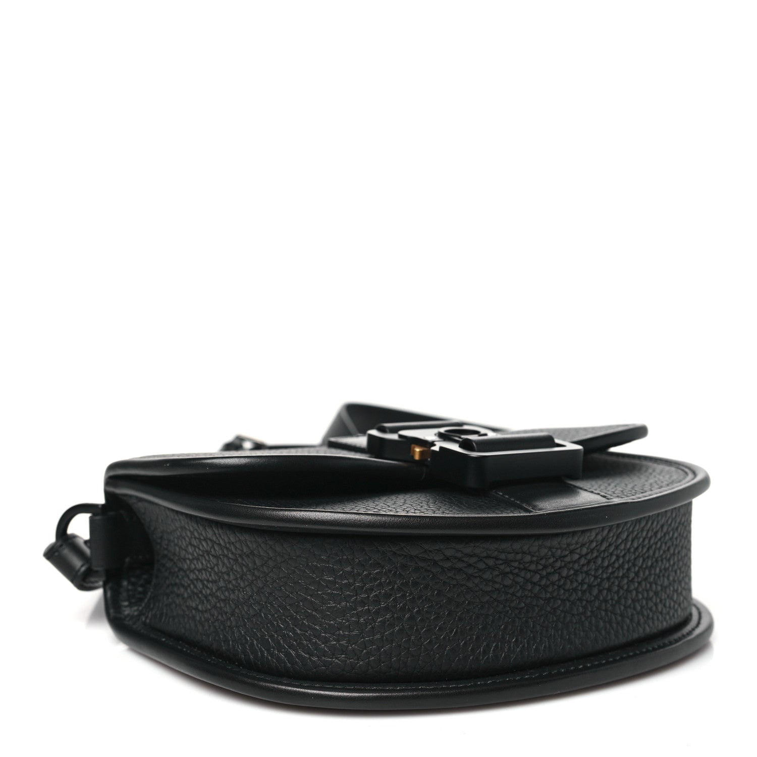 Christian Dior Grained Calfskin Mini Saddle Messenger Bag With Strap Black 4 of 11