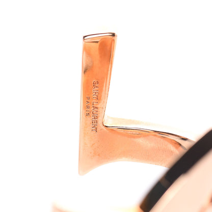 Saint Laurent Brass Monogram Medium Cuff Bracelet Gold 4 of 4