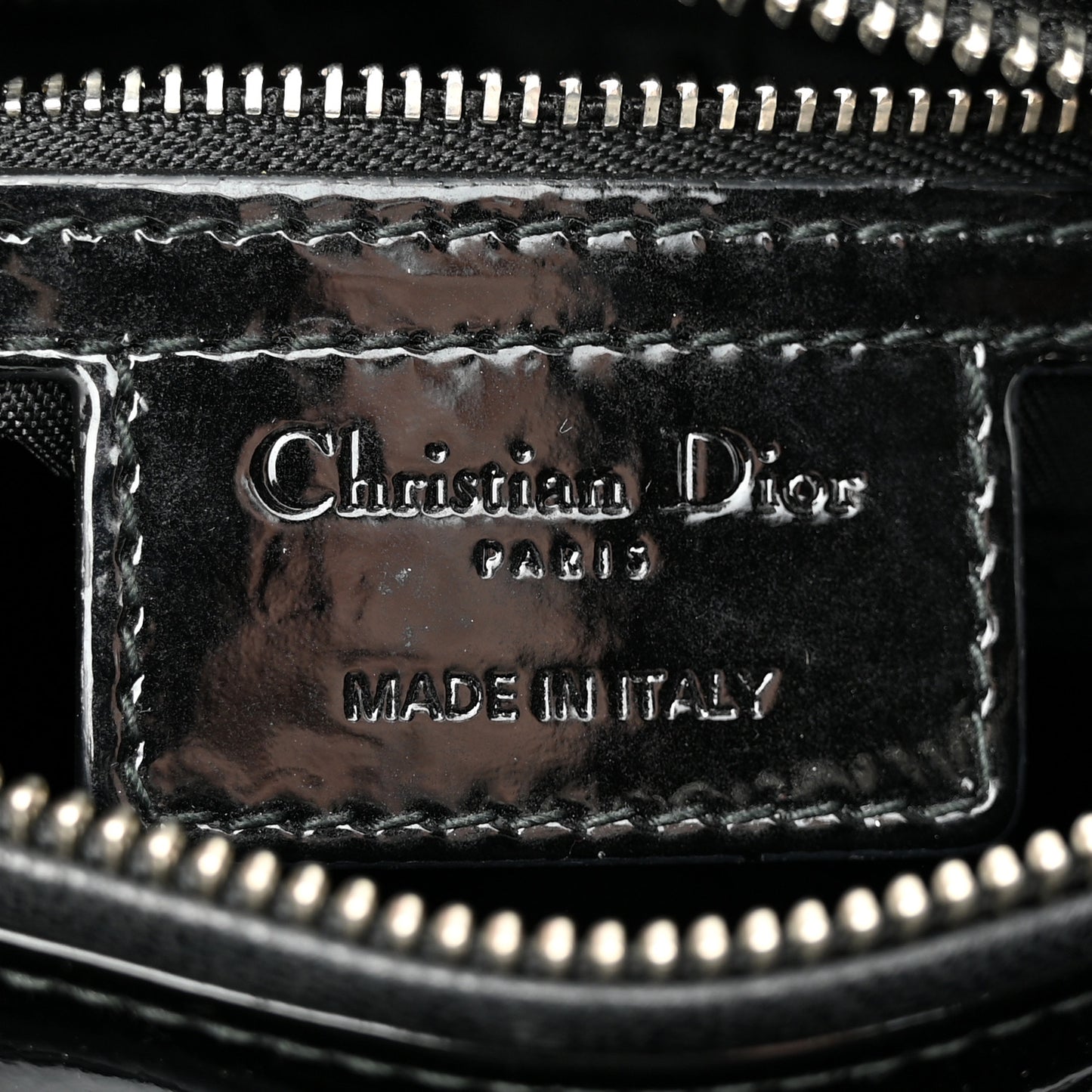 Patent Cannage Medium Lady Dior Black