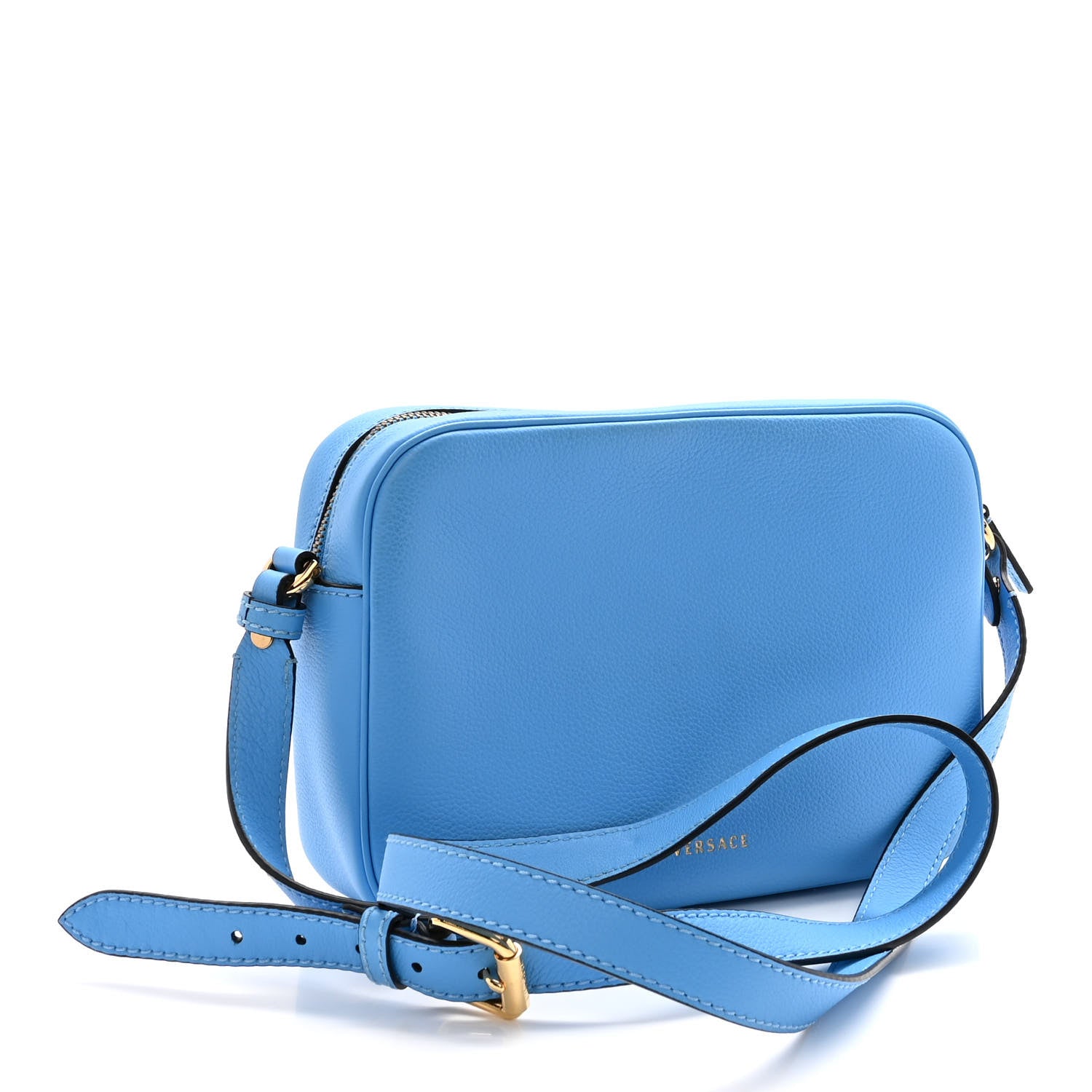 Versace Grained Calfskin Medusa Camera Bag Blue 3 of 9
