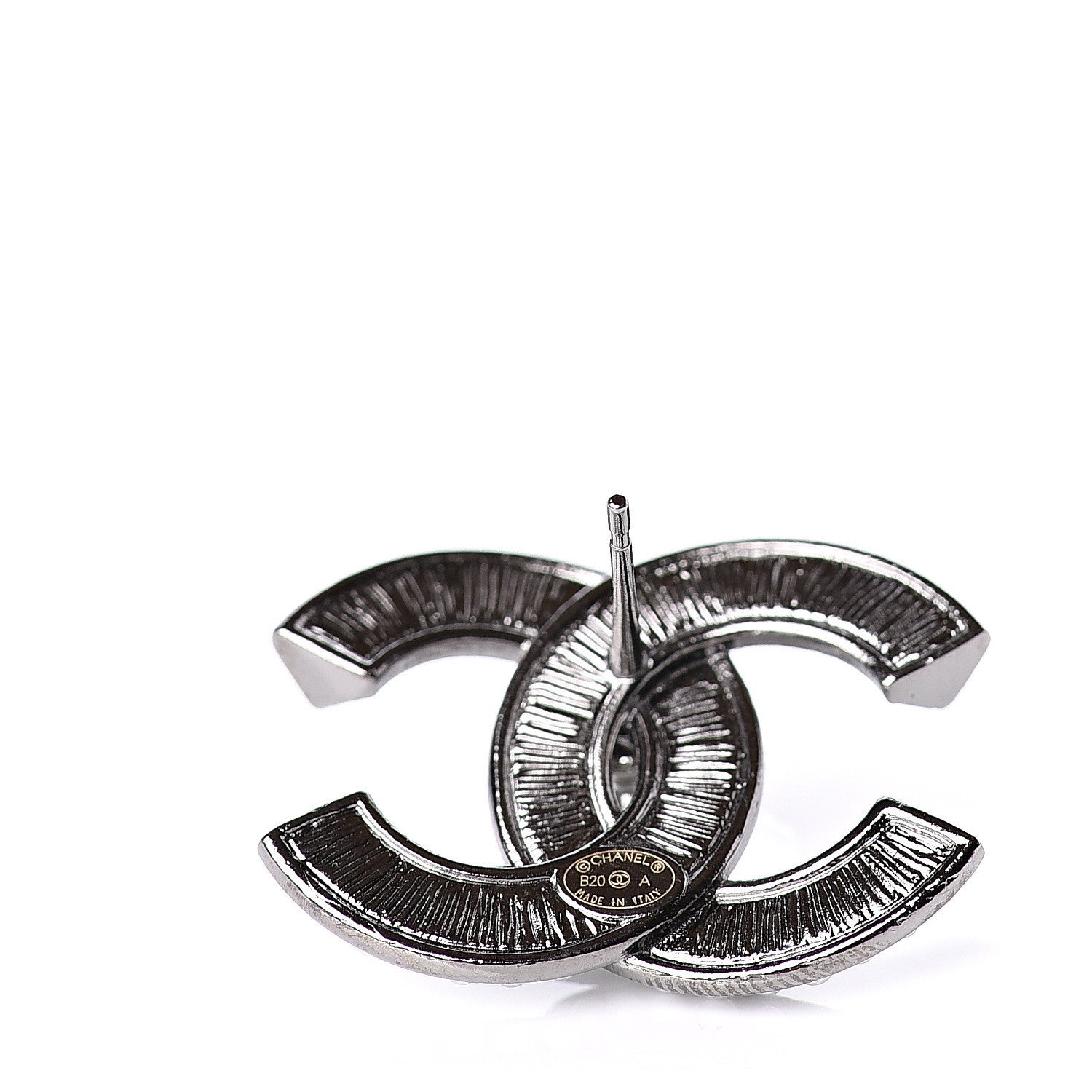 Chanel Crystal Pearl Chain Mania CC Earrings Ruthenium 3 of 5