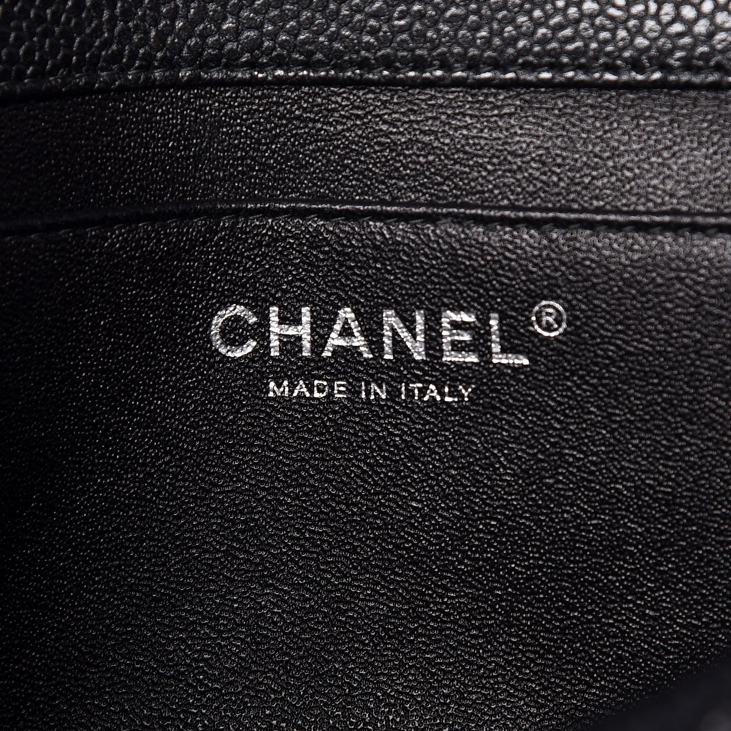 Caviar Quilted Clutch With Chain Flap Dark Grey