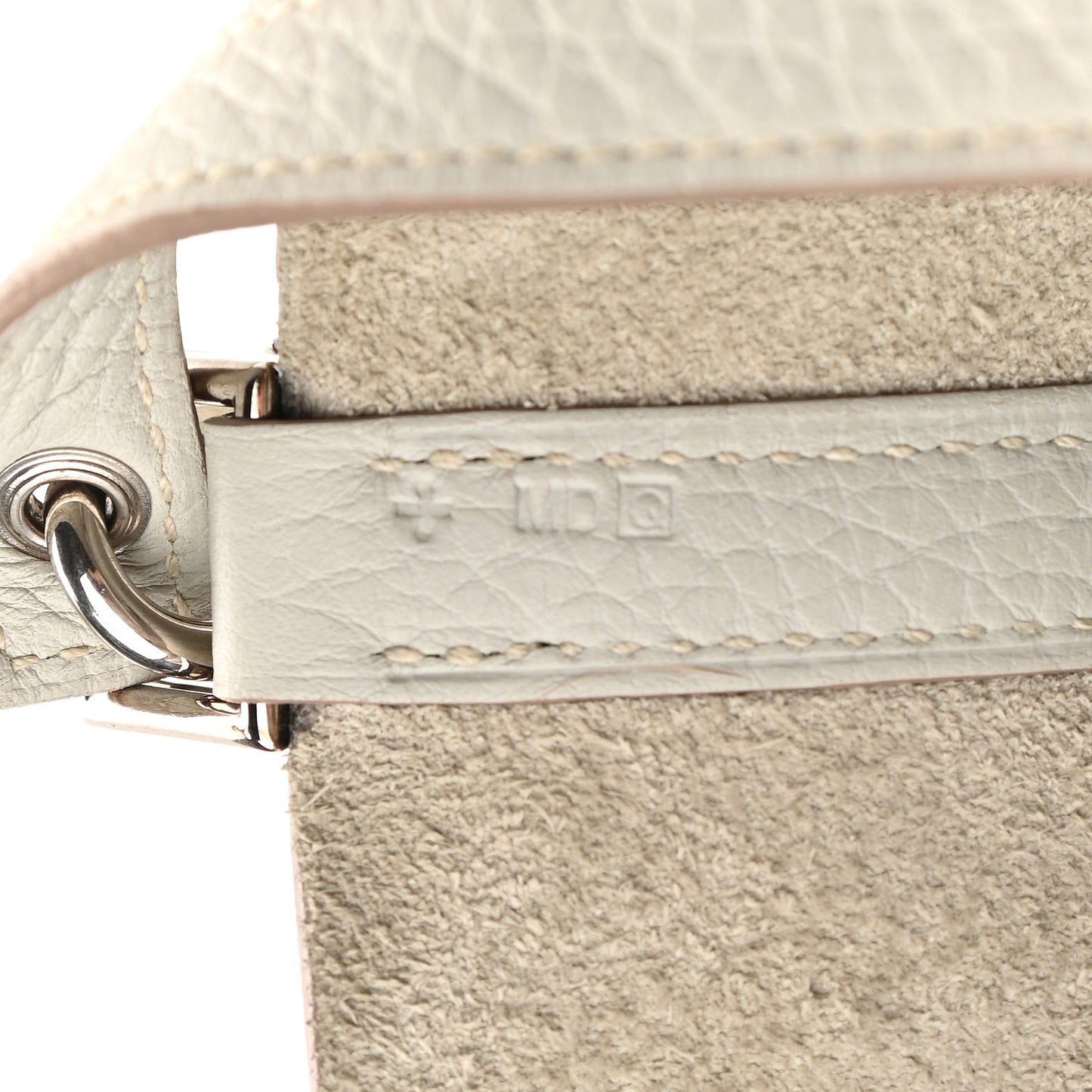 Taurillon Clemence Picotin Lock 22 MM Gris Perle