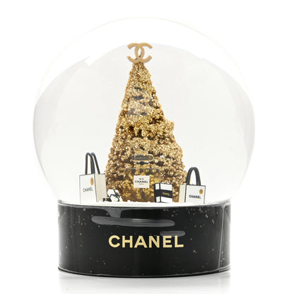 Chanel Glass Christmas Tree Shopping Bag Snow Globe 1 of 6