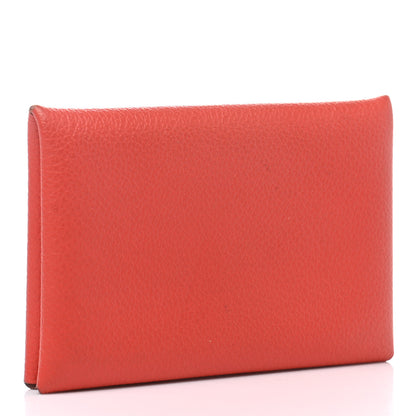 Hermes Evercolor Calvi Card Case Rouge de Coeur 3 of 8