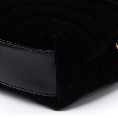 Saint Laurent Velvet Y Quilted Monogram Toy Loulou Chain Satchel French Black 10 of 12