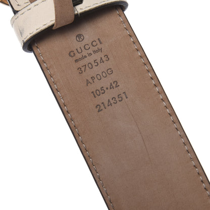 Gucci Calfskin Interlocking G 37mm Belt 105 42 Mystic White 3 of 6