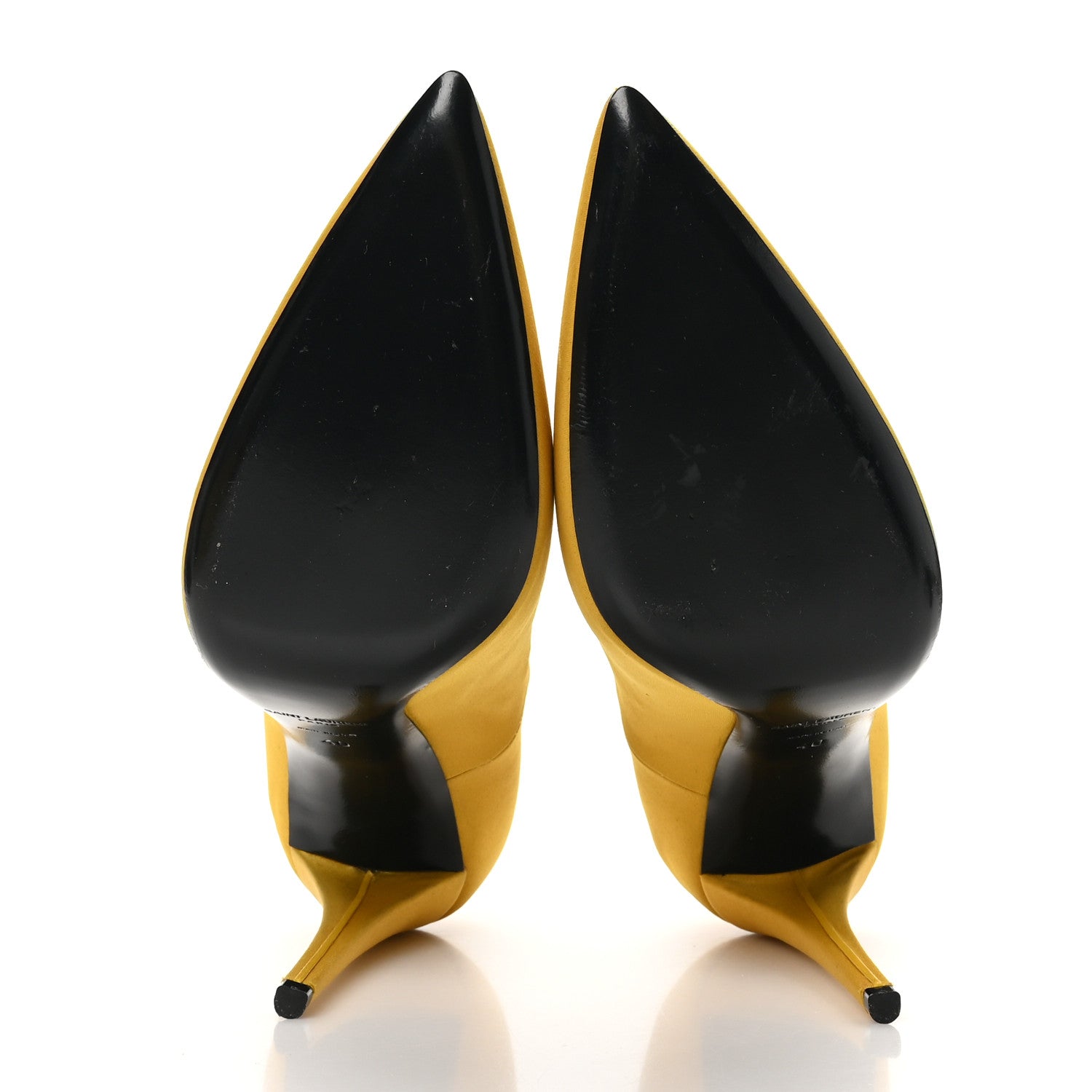 Saint Laurent Satin Crepe Monceau 110 Pumps 40 Ochre 6 of 8