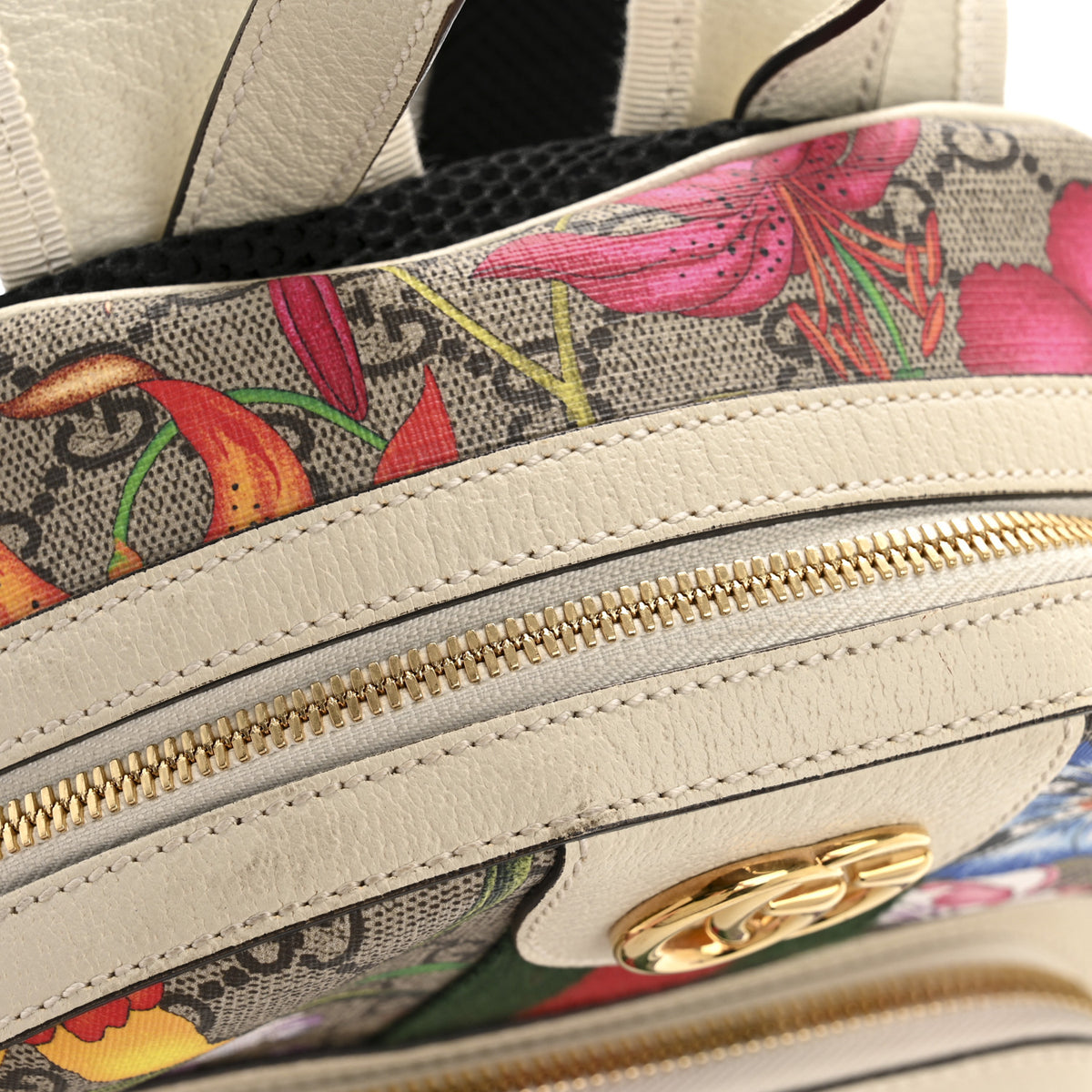 Gucci GG Supreme Monogram Flora Web Small Ophidia Day Backpack White Gucci GG Supreme Monogram Flora Web Small Ophidia Day  main image 2