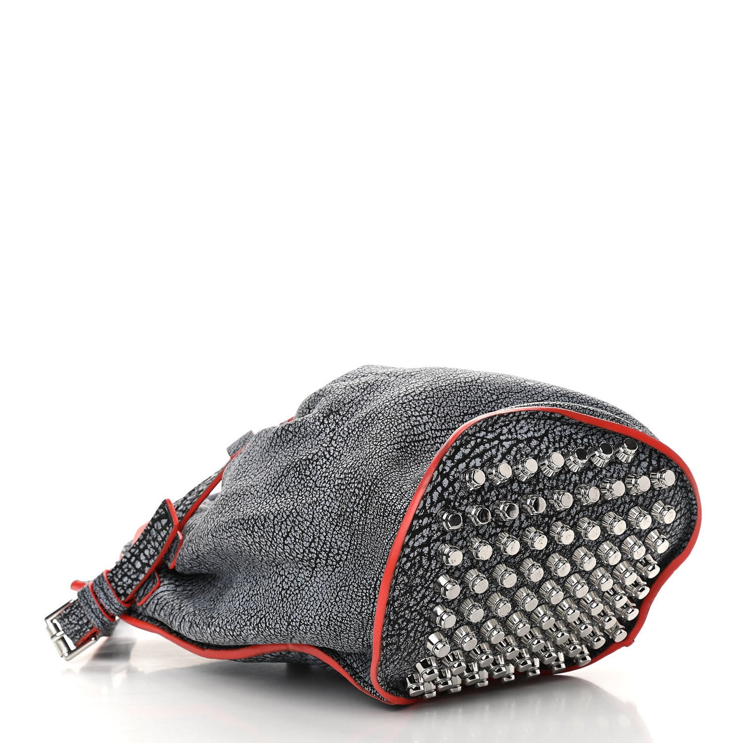 Pebbled Lambskin Bucket Bag Silver Hardware