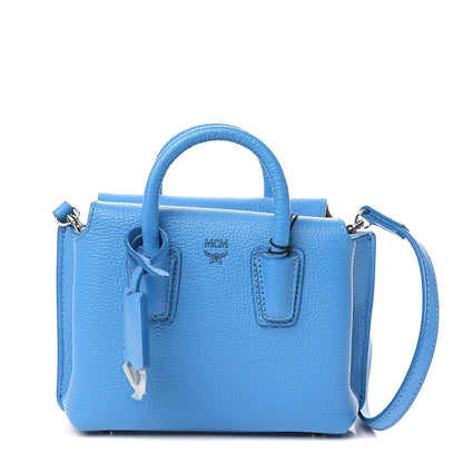 MCM Grained Calfskin X-Mini Milla Tote Tile Blue 1 of 7