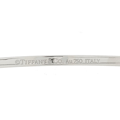 Tiffany 18K White Gold Diamond T Hinged Wire Bangle Bracelet 3 of 4