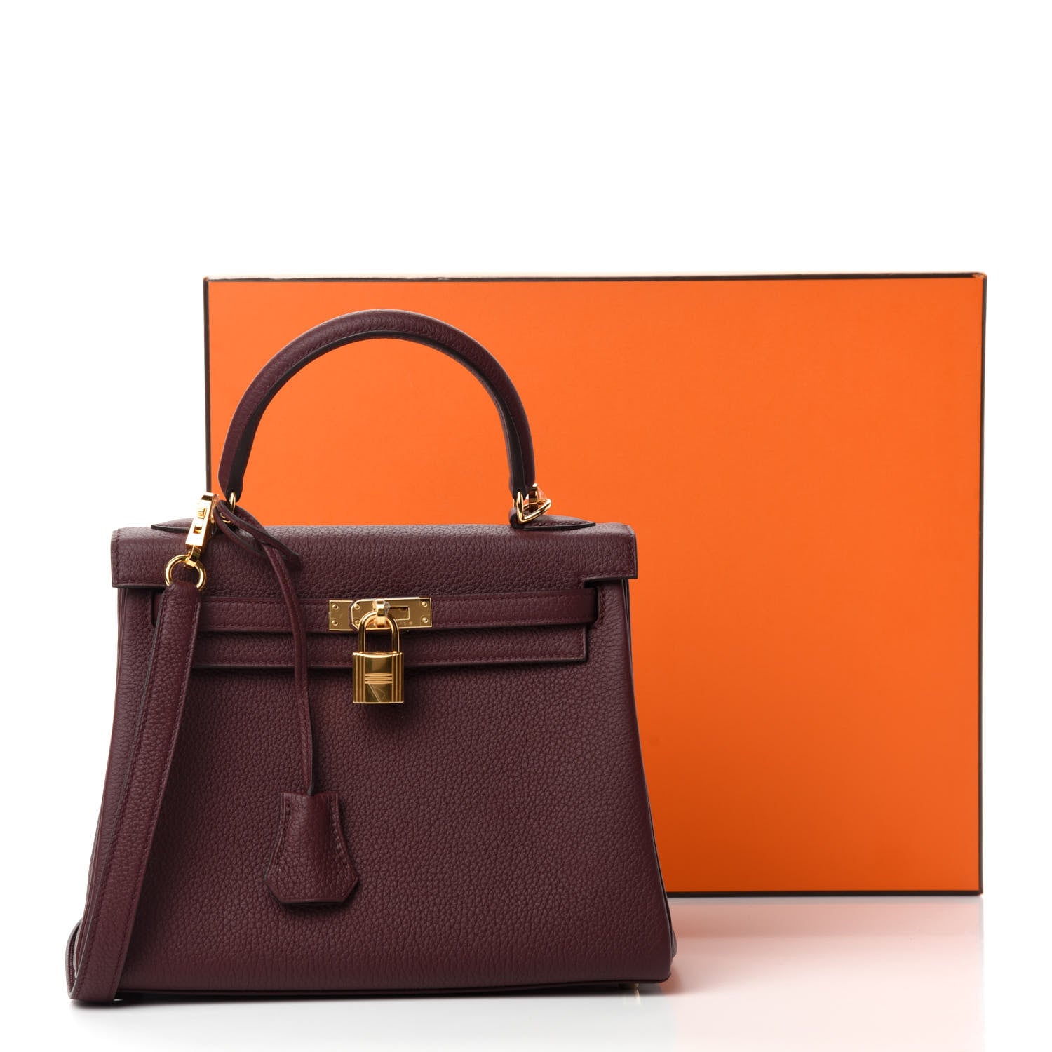 Hermes Togo Kelly Retourne 25 Bordeaux 11 of 11