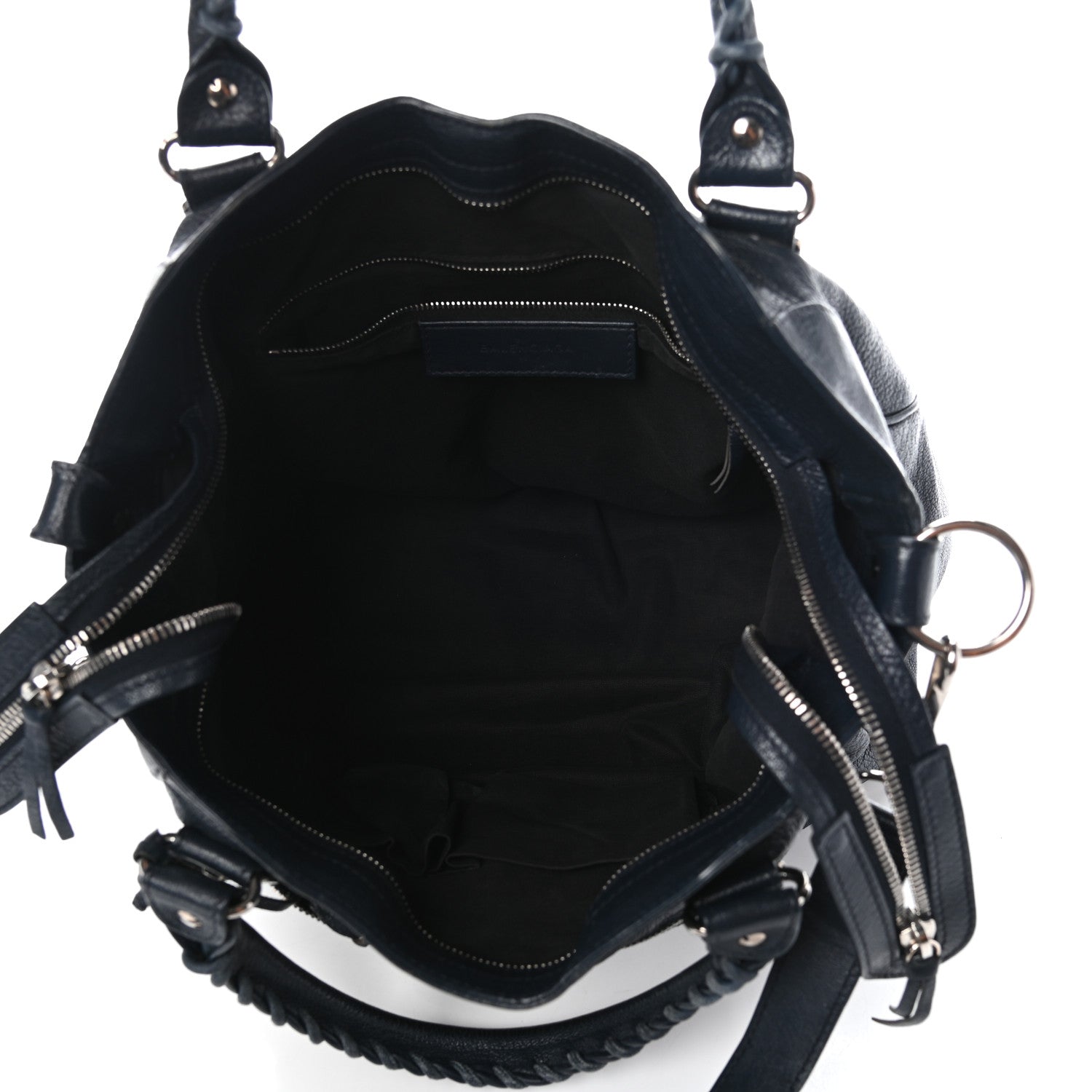 Balenciaga Chevre Silver Metallic Edge Hardware Velo Bleu Nuit Dark Sea 5 of 12