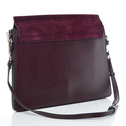 Chloe Suede Calfskin Medium Faye Shoulder Bag Dark Purple 3 of 12