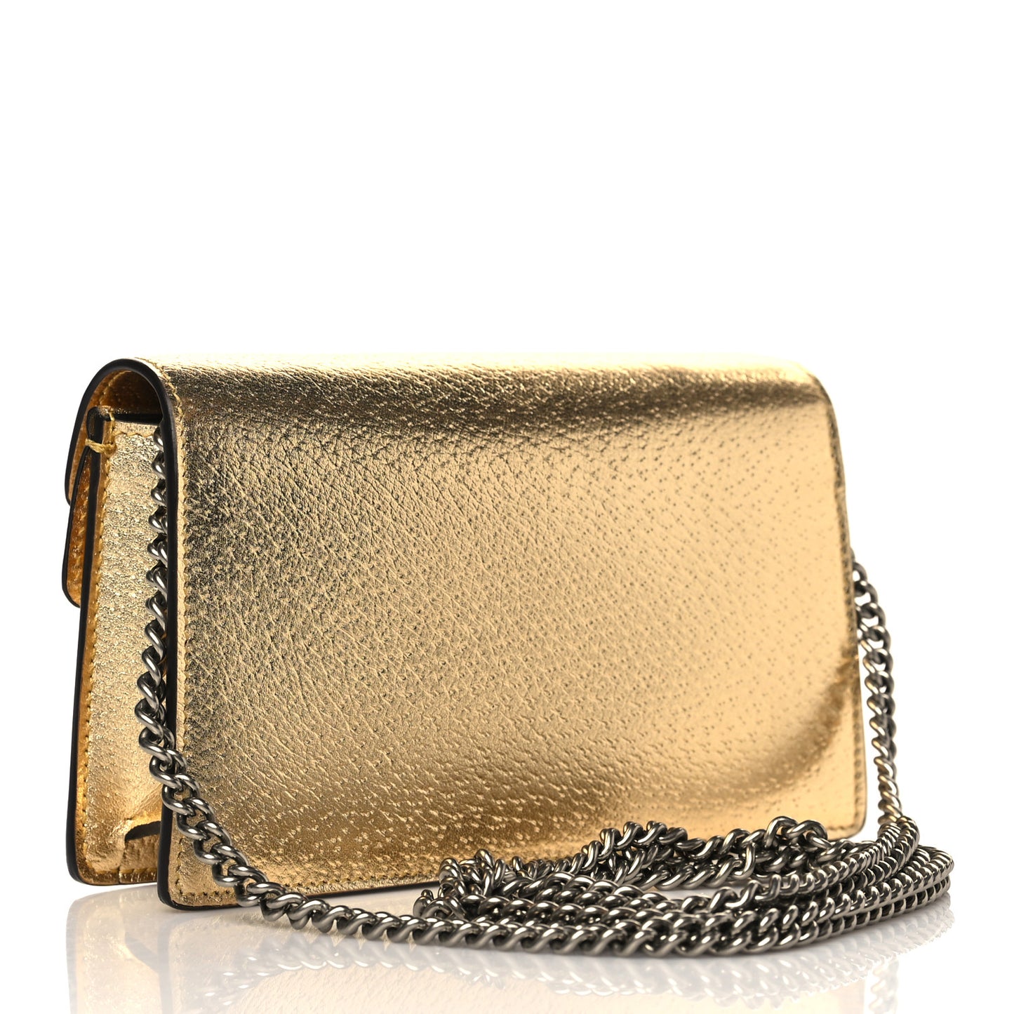 Metallic Calfskin Super Mini Dionysus Shoulder Bag Gold