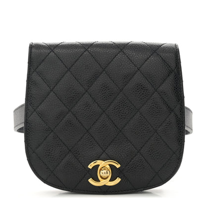 Chanel Caviar Quilted Flap Waist Belt Bag 75 30 Black 1 of 11