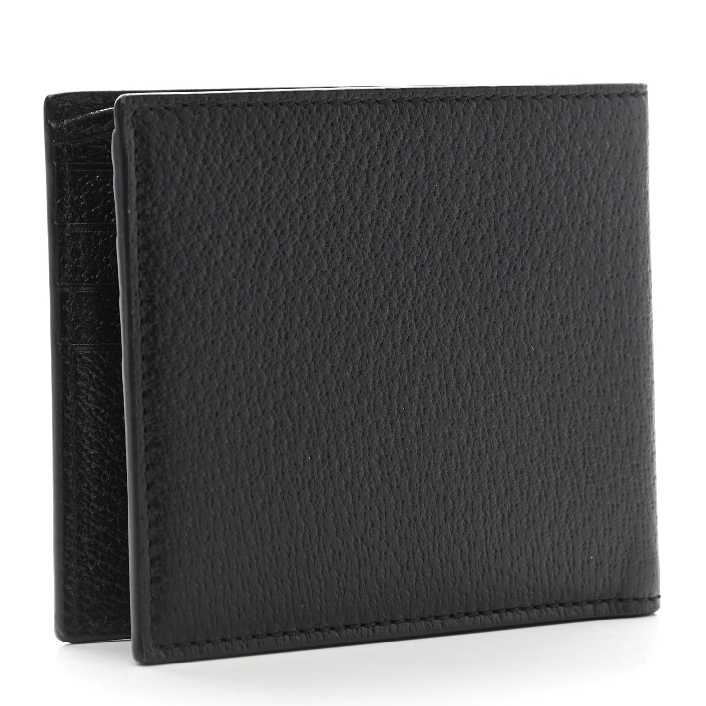 Calfskin Bee Bi-Fold Wallet Black