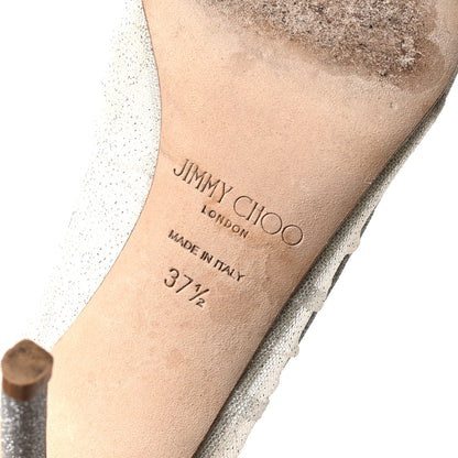 Jimmy Choo Fine Glitter Tulle Love 85 Pumps 37.5 Ivory Silver 7 of 8