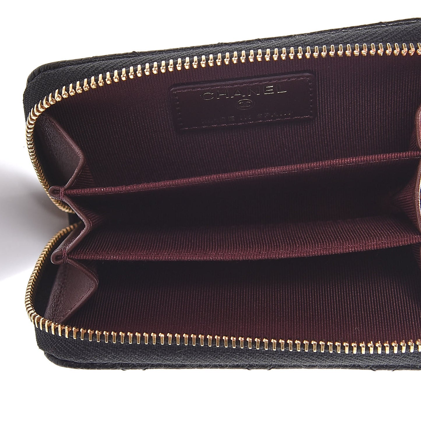 Caviar Quilted Zip Coin Purse Black