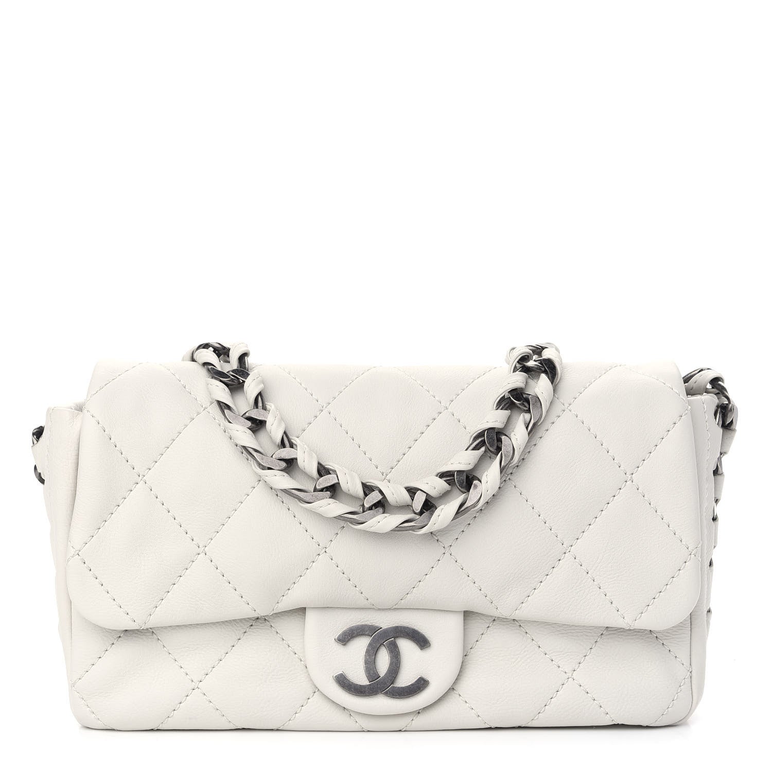 Chanel Calfskin Quilted Medium Modern Chain Flap White 1 of 8