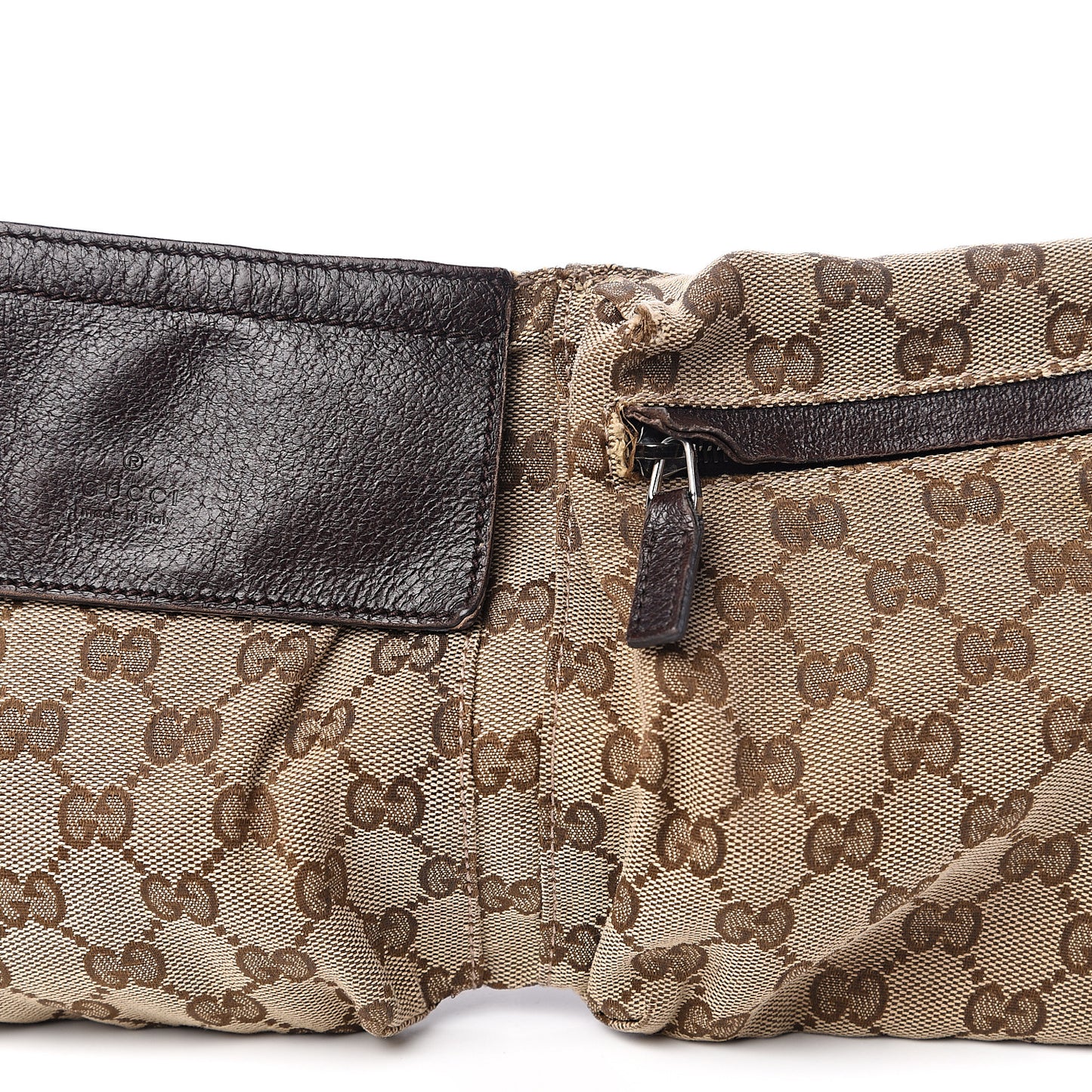 Monogram Web Belt Bag Dark Brown