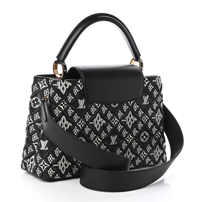 Louis Vuitton Calfskin Since 1854 Embroidered Capucines PM Black 3 of 9