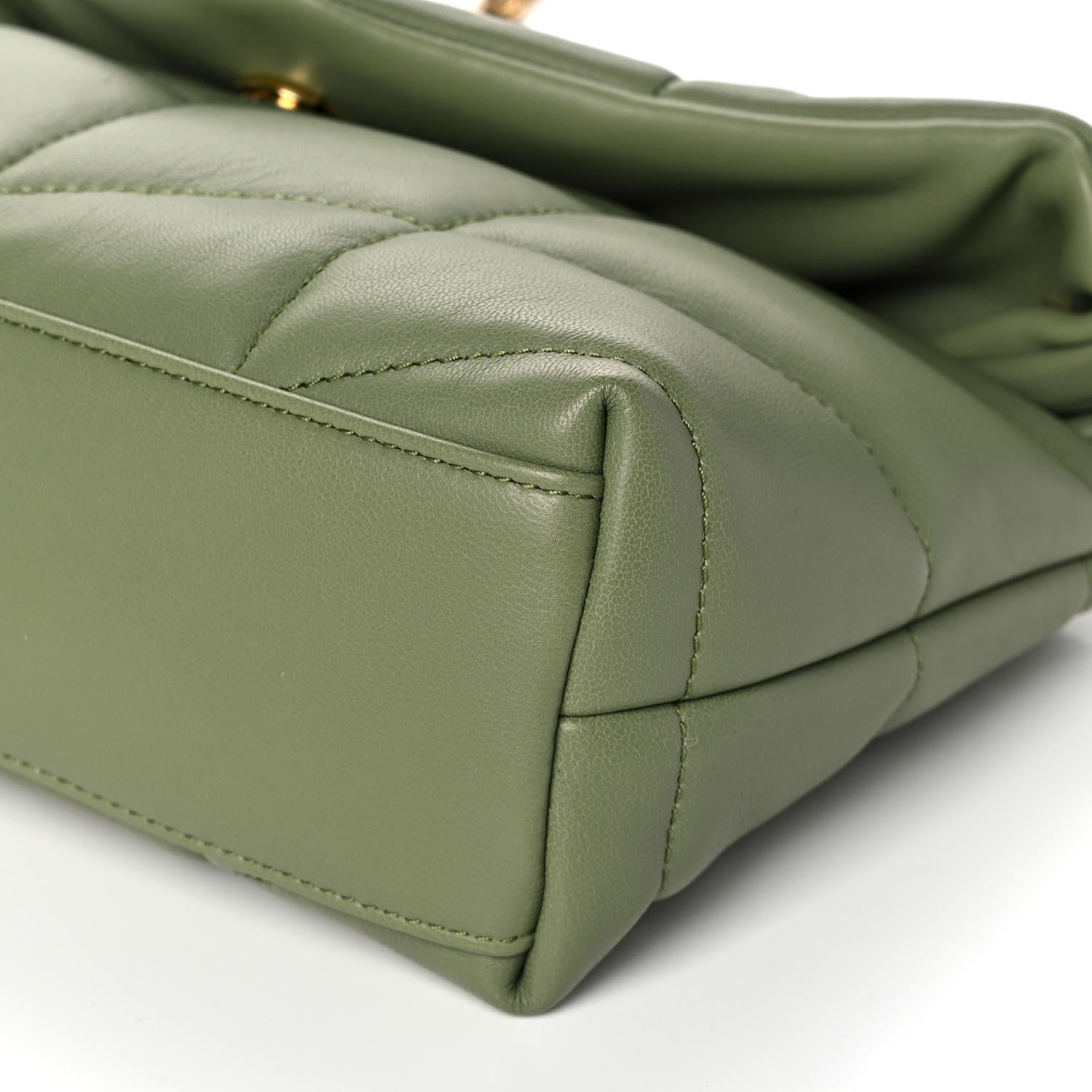 Saint Laurent Lambskin Quilted Toy Loulou Puffer Monogram Chain Satchel Light Pistache 9 of 10