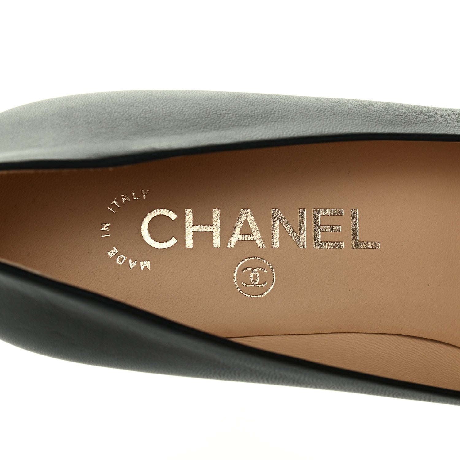 Chanel Lambskin Grosgrain Cap Toe CC Pumps 37.5 Black 7 of 12
