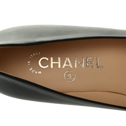 Chanel Lambskin Grosgrain Cap Toe CC Pumps 37.5 Black 7 of 12