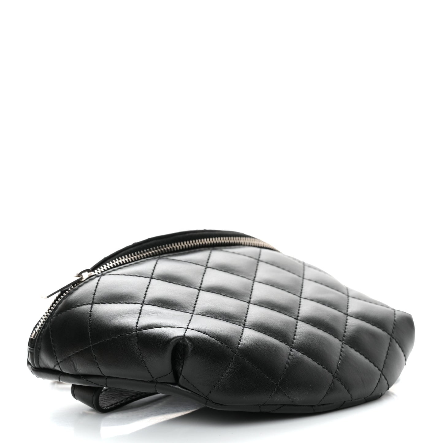 Calfskin Quilted Waist Belt Bag Black