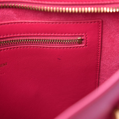 Saint Laurent Calfskin Small Monogram Cabas Fuchsia 10 of 15