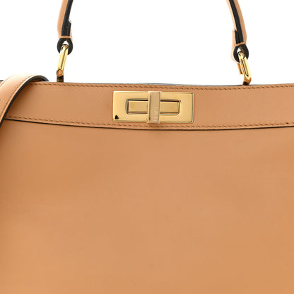 Fendi Vitello Seta Shiny Nappa Medium Peekaboo I SEE U Satchel Miele Scuro Light Rose 7 of 9