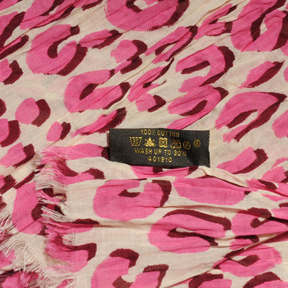 Louis Vuitton Cotton Leopard Pareo Blanc Corail 7 of 7