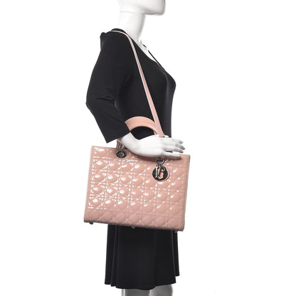 Christian Dior Patent Cannage Large Lady Dior Light Pink 2 of 11