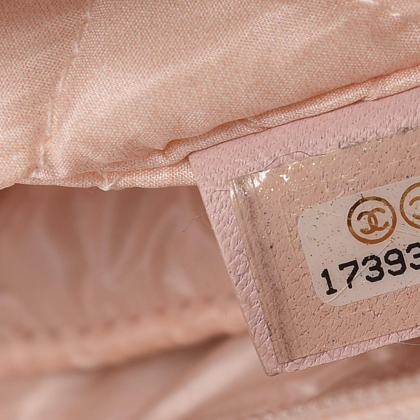 Lambskin Quilted Flap Cosmetic Case Light Pink